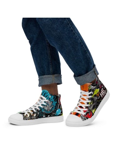 Hohe Sneakers aus Leinen für Männer - - Hash Gang