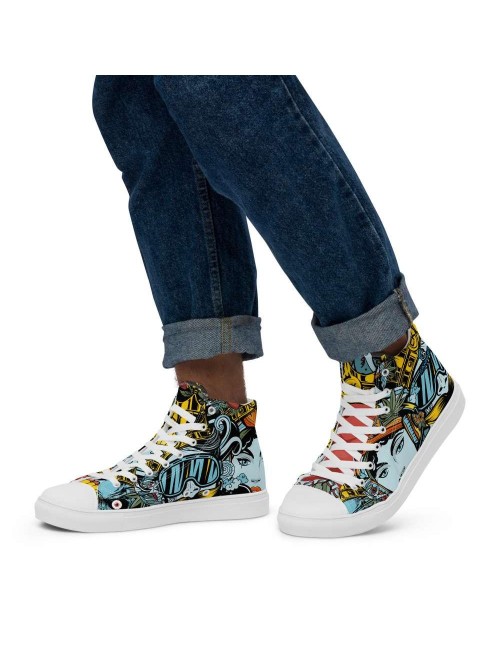 Baskets hautes en toile homme - Cannabis King