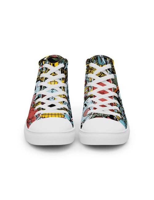 Hohe Sneakers aus Leinen für Männer - - Cannabis King