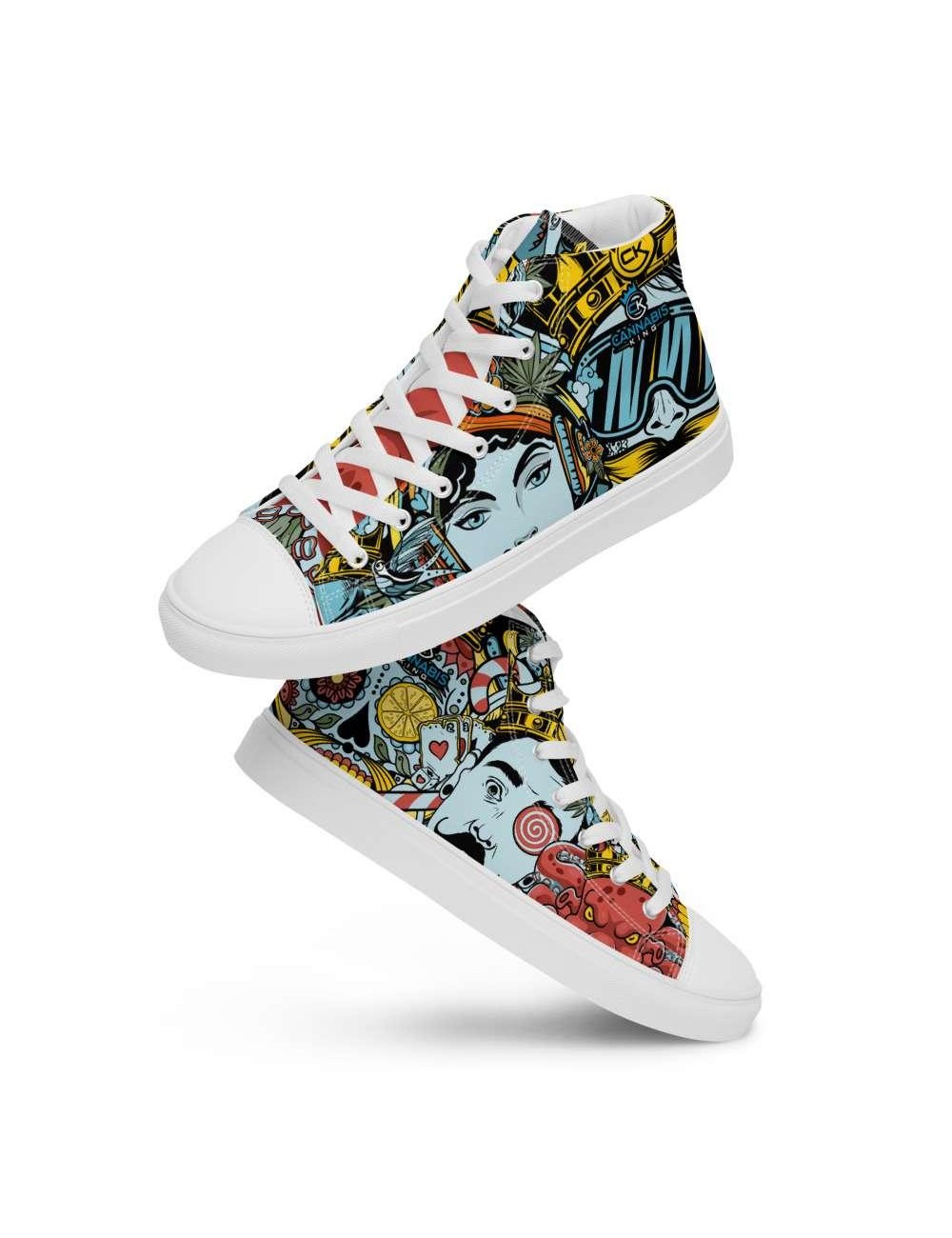 Hohe Sneakers aus Leinen für Frauen - - Cannabis King