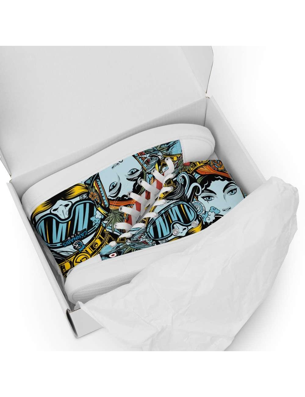 Women's canvas high top trainers - Cannabis King