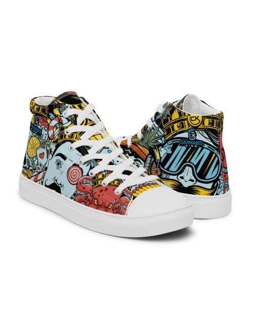 Hohe Sneakers aus Leinen für Frauen - - Cannabis King