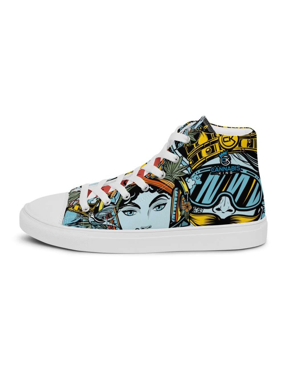 Women's canvas high top trainers - Cannabis King