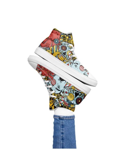 Women's canvas high top trainers - Cannabis King