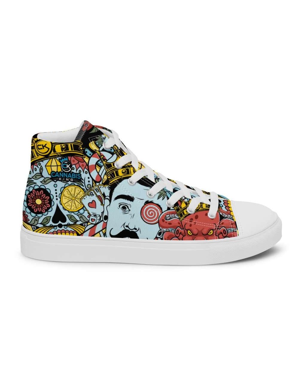 Women's canvas high top trainers - Cannabis King