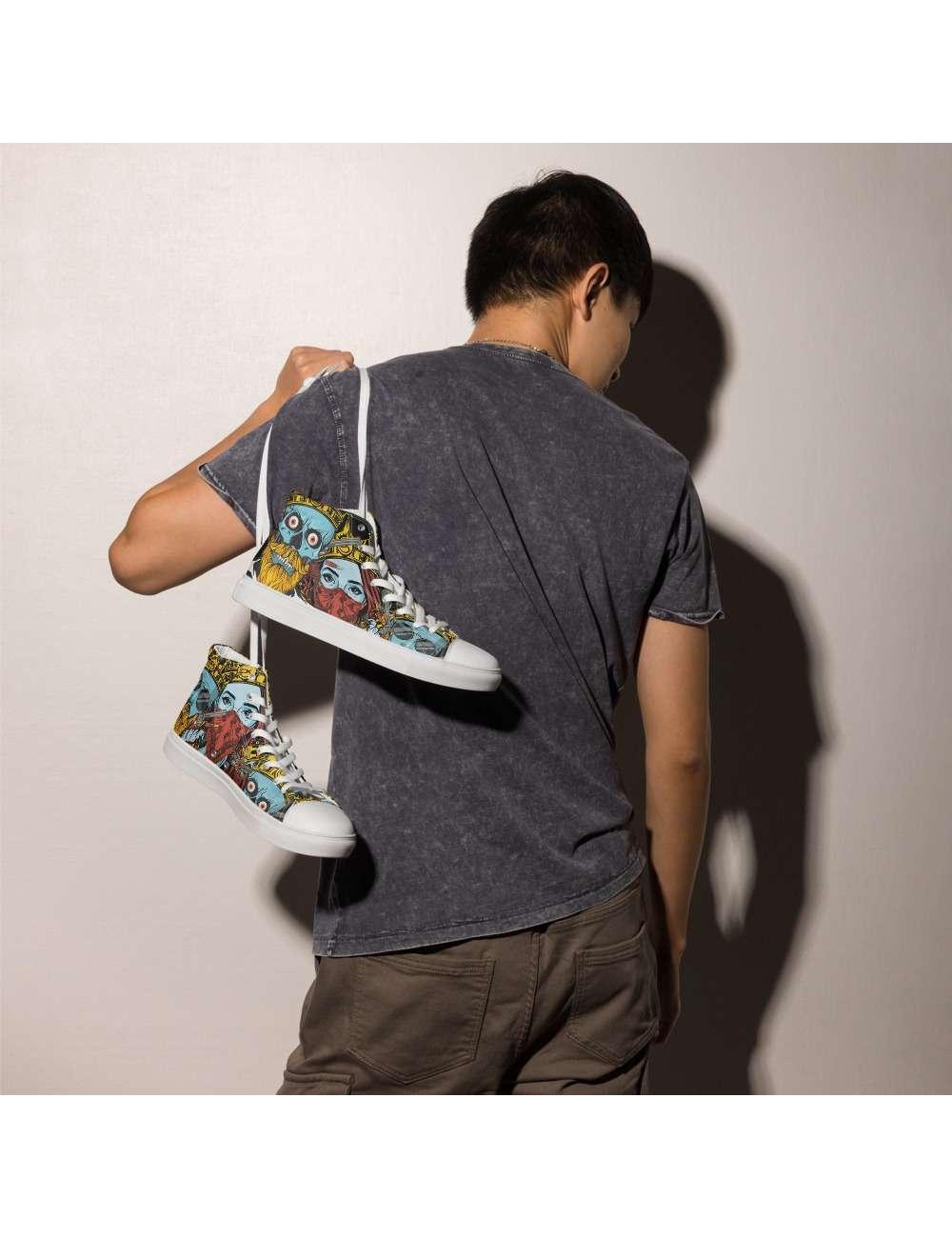 Men's canvas high top trainers - Cannabis King Seed Bank