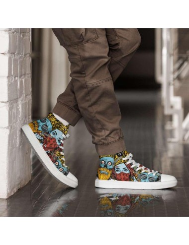 Hohe Sneakers aus Leinen für Männer - Cannabis King Seed Bank