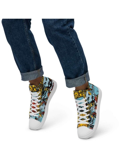 Hohe Sneakers aus Leinen für Männer - Cannabis King Seed Bank