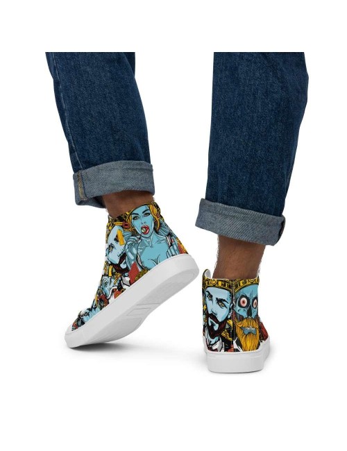 Men's canvas high top trainers - Cannabis King Seed Bank
