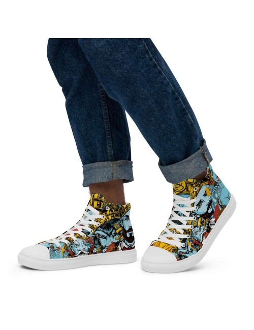 Men's canvas high top trainers - Cannabis King Seed Bank