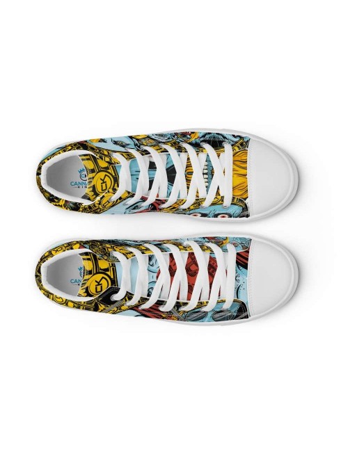 Men's canvas high top trainers - Cannabis King Seed Bank