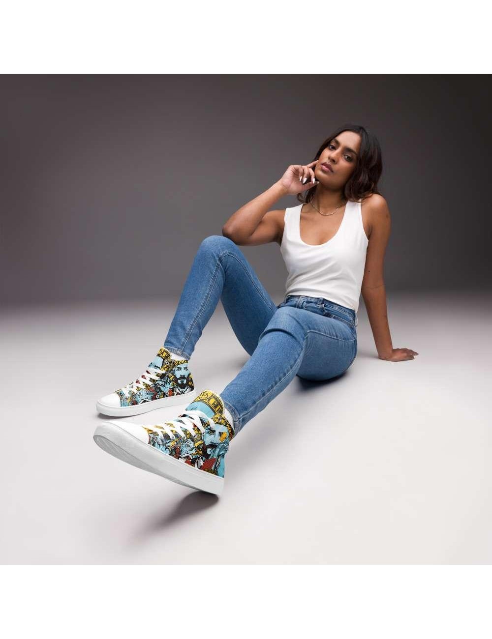 Women's canvas high top trainers - Cannabis King Seed Bank