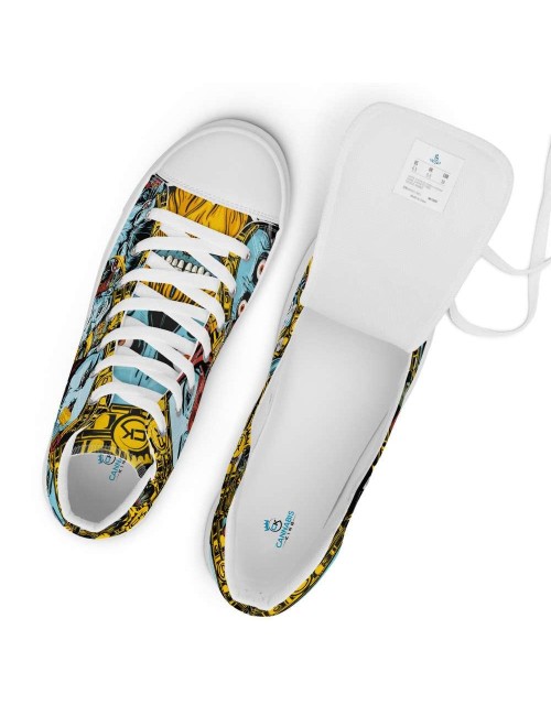 Hohe Sneakers aus Leinen für Frauen - Cannabis King Seed Bank