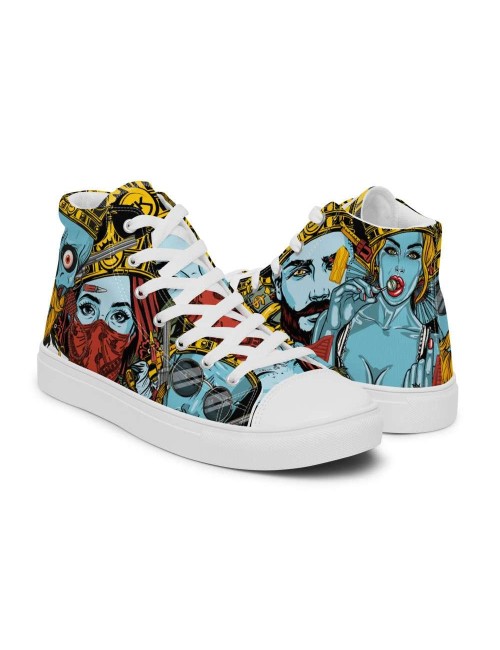 Hohe Sneakers aus Leinen für Frauen - Cannabis King Seed Bank