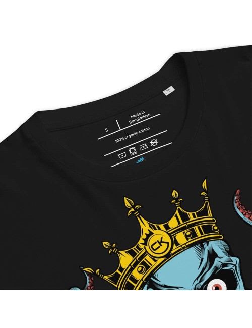 T-shirt unisexe noir en coton biologique - Cannabis King - King Cthulhu