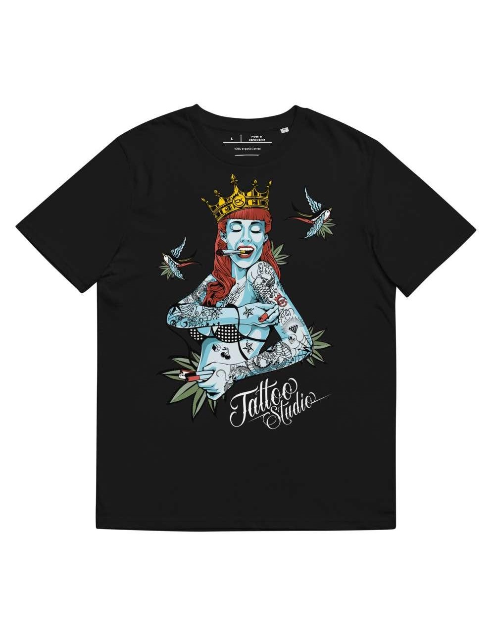 T-shirt unisexe en coton biologique - Cannabis King Tattoo Studio - 4 coloris