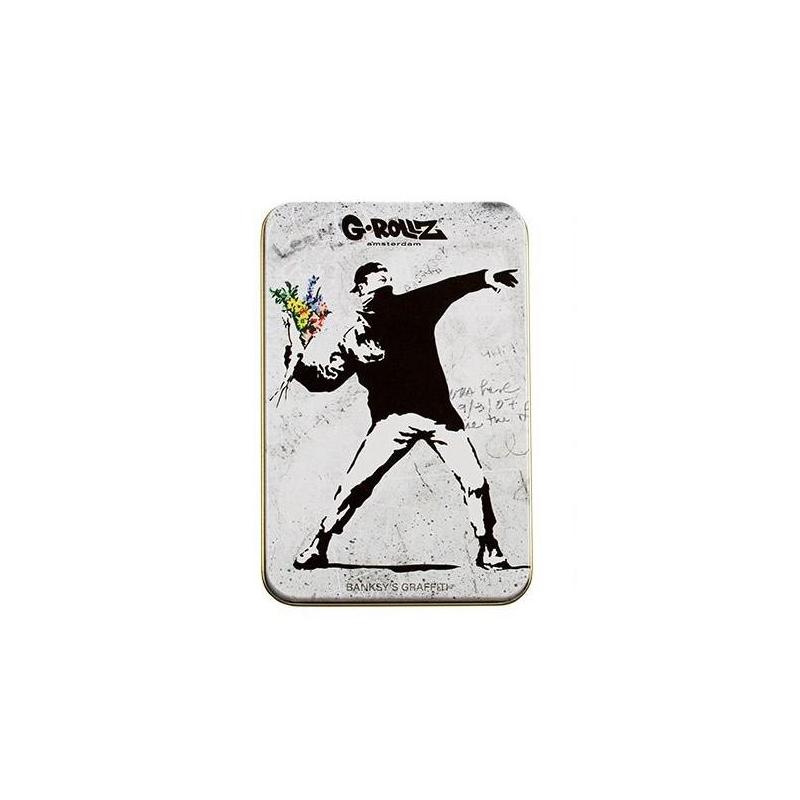 Banksy "Flower Thrower" Dose 13.5cm x 8.