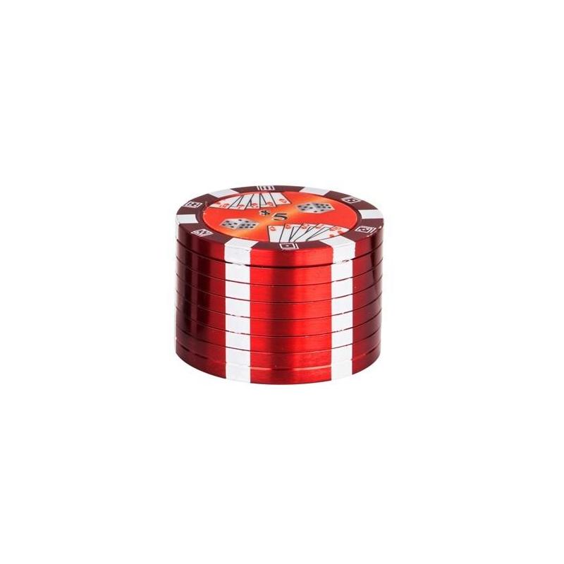 Alu Grinder 3-pièces 40mm Poker Chips Rot KC Import