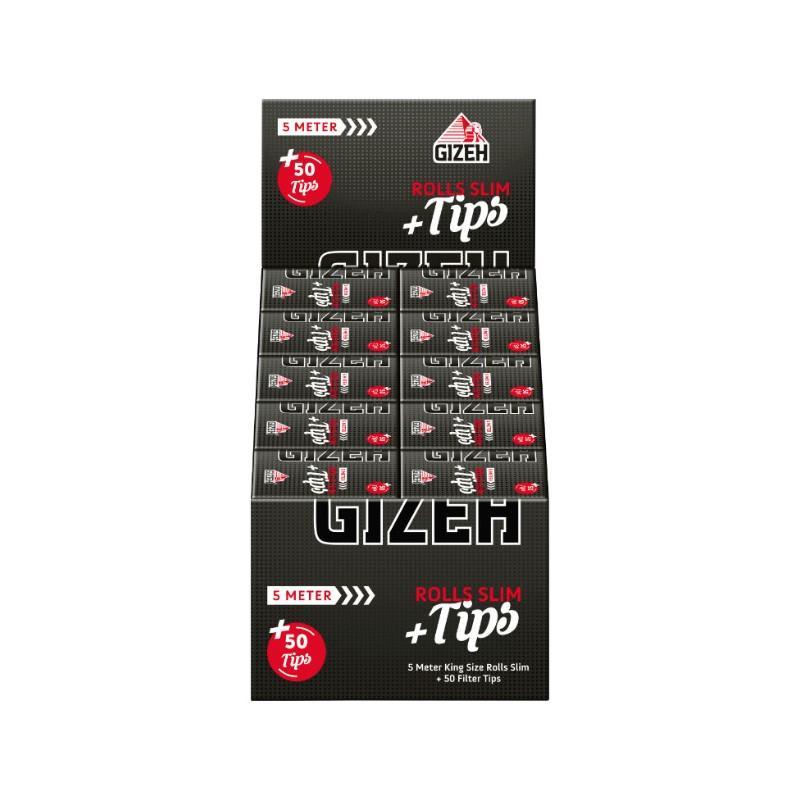 GIZEH Black Rolls + Tips (20 pcs.