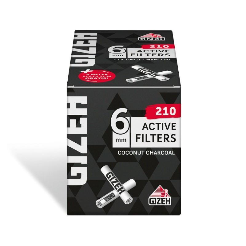 GIZEH Filtre à charbon actif 6mm Box (210 pcs.