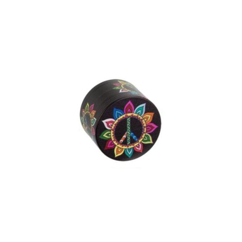 Grinder Alu Peace and Love 4-pièces 50mm Muster 2 KC Import