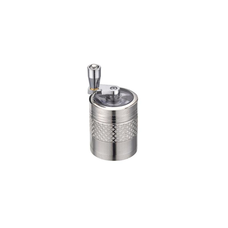 Grinder Alu mit Kurbel 4-pièces 40mm Silber KC Import