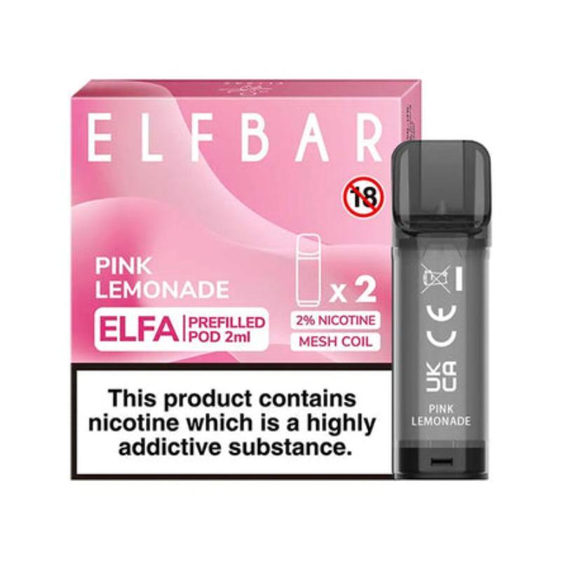 Elf Bar ELFA Prefilled Pod (2 x 2ml) Pink Lemonade Accueil