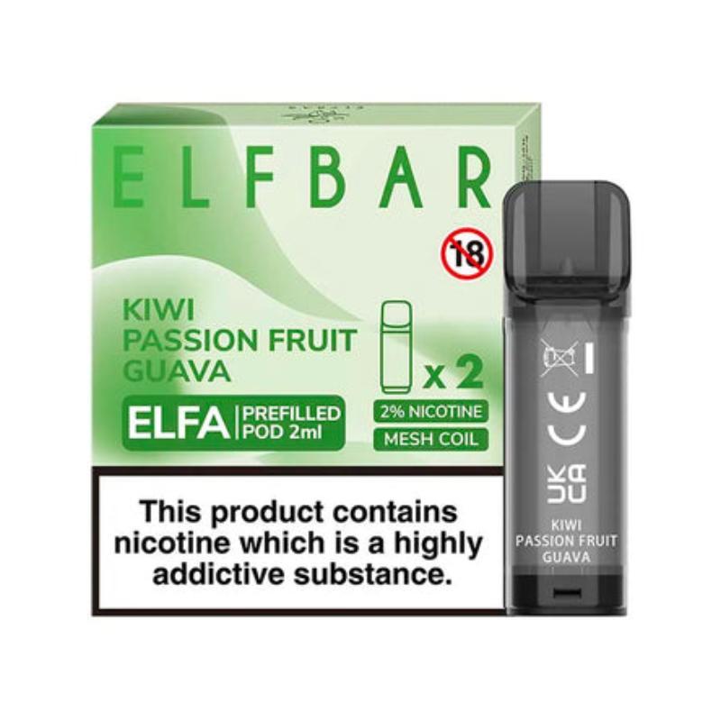 Elf Bar ELFA Prefilled Pod (2 x 2ml) Kiwi Passionfruit Guava Startseite