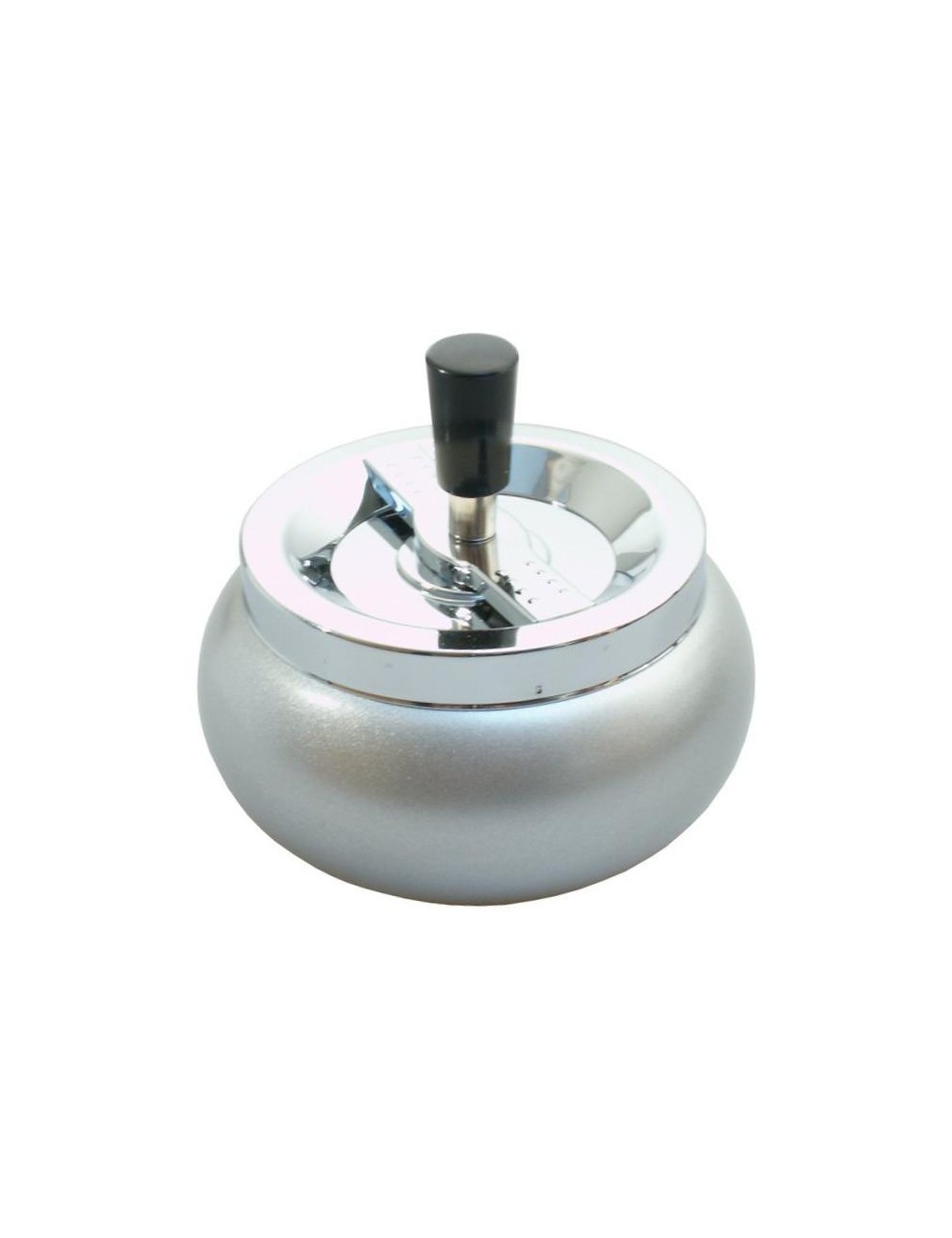 Drehaschenbecher Silber Metallic 13cm