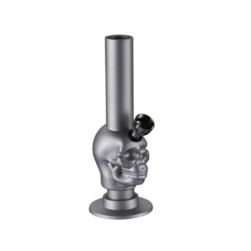 Bong Mini Skull Silikon 15cm Silber KC Import