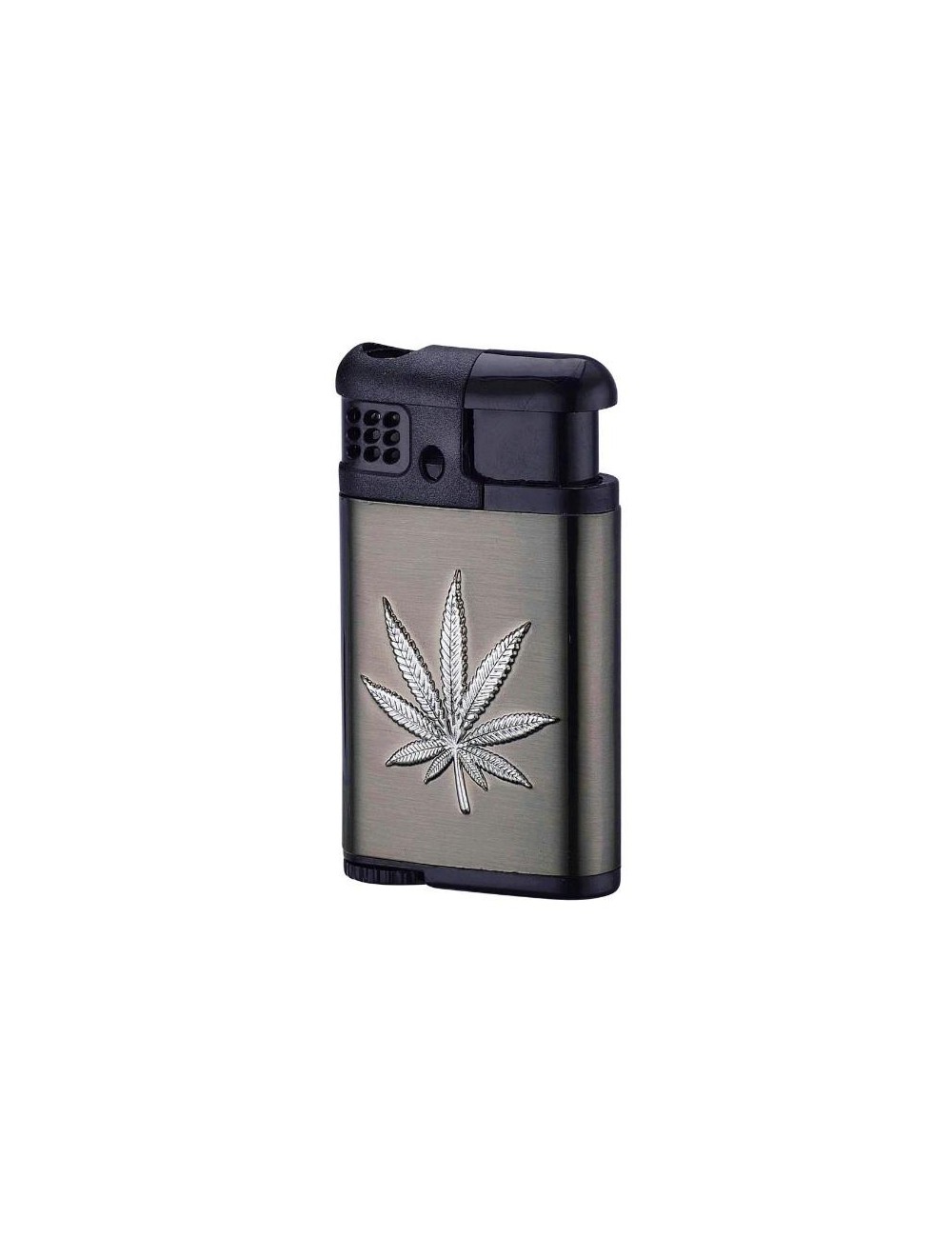 Cannabis leaf lighter (Green flame) Silver