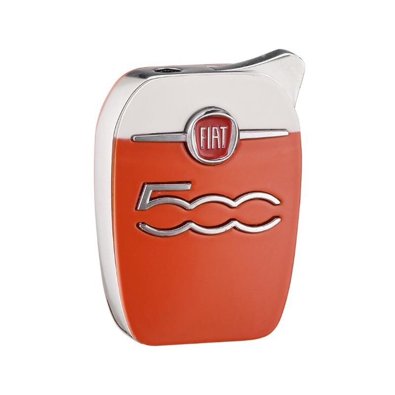 Fiat 500 Metall Feuerzeug - Square Orange KC Import