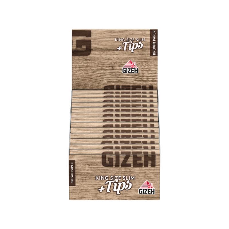 GIZEH Brown King Size Slim + Tips (26 pcs.