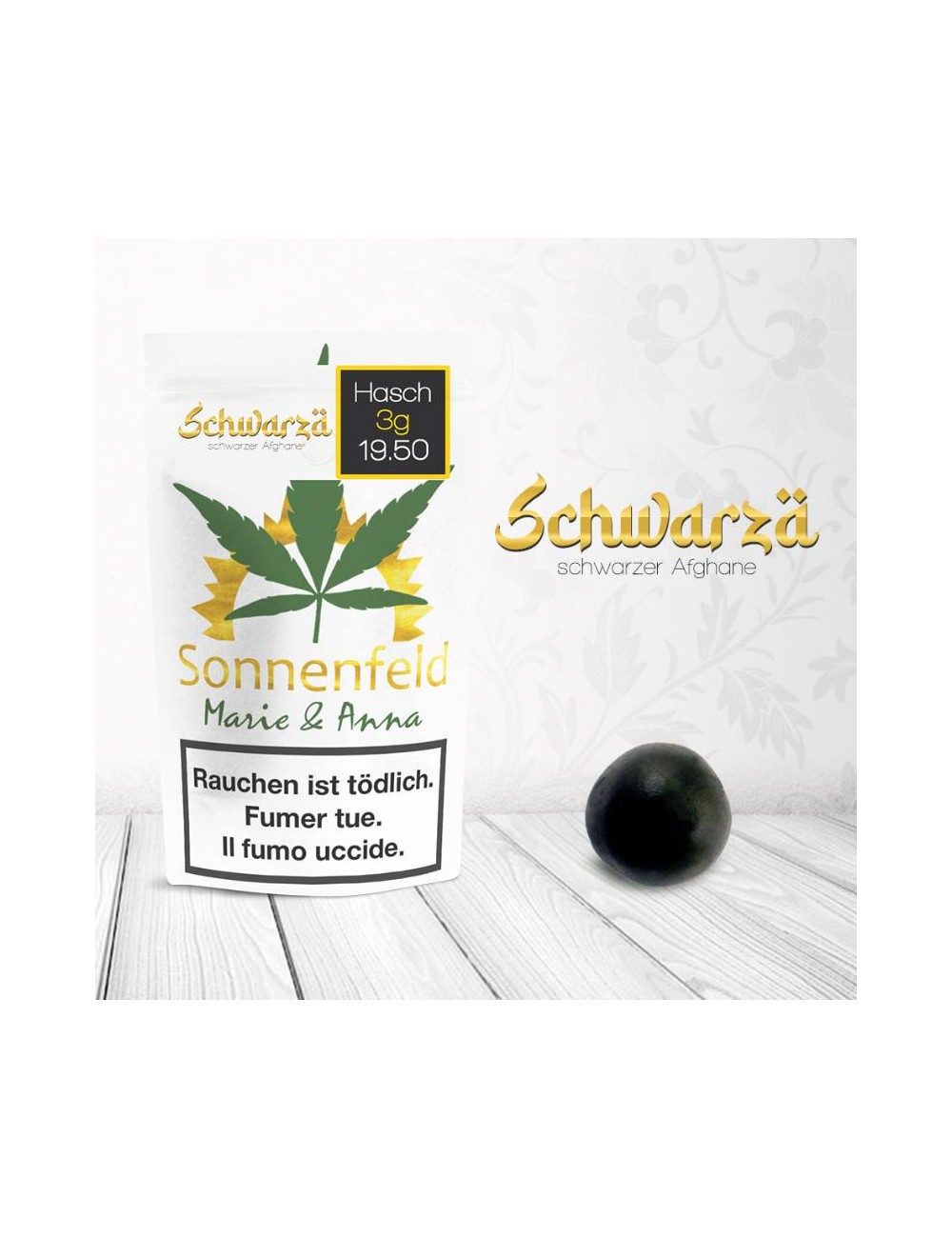 Sonnenfeld CBD - Hasch - schwarzer Afghane (CHF 19.50/3g)