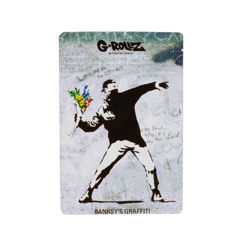 Banksy Bag - Flower Thrower (10cm x 15cm) KC Import