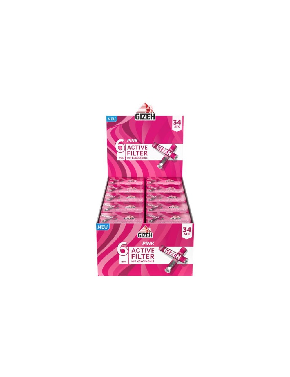 GIZEH Pink Active Filter 6mm (10 x 34 Stk.)