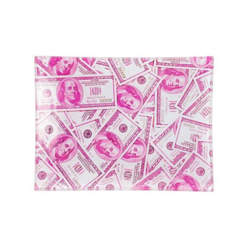 Glass Rolling Tray - Dollars (16cm x 12cm) KC Import