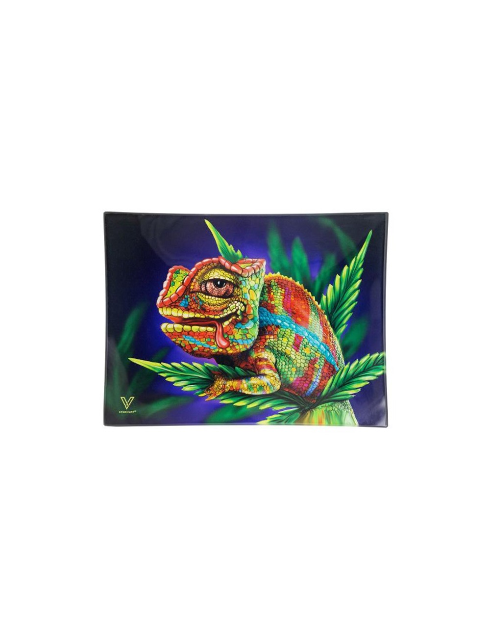 Glass Rolling Tray - Cloud 9 Chameleon (16cm x 12cm)