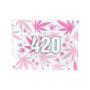 Glass Rolling Tray - 420 Pink (16cm x 12cm) KC Import