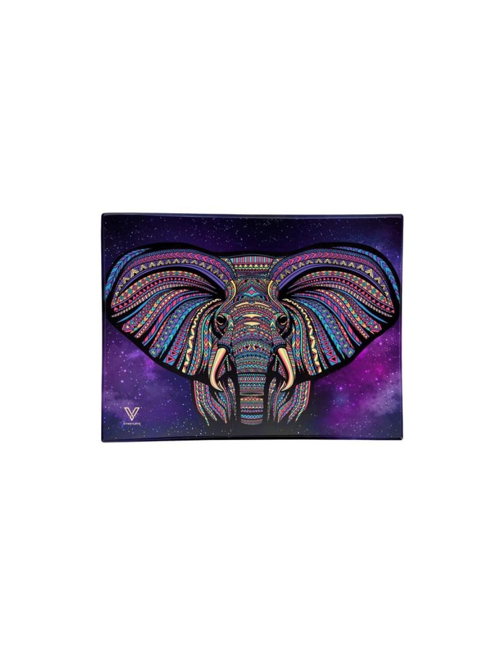 Glass Rolling Tray - Elephant (16cm x 12cm)