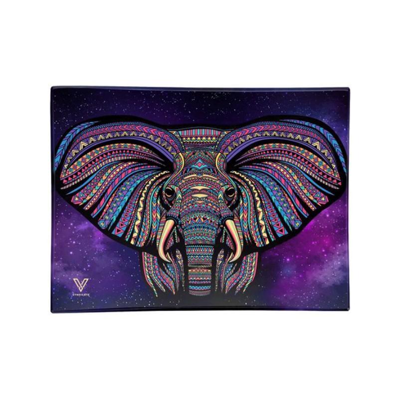 Glass Rolling Tray - Elephant (16cm x 12cm) KC Import