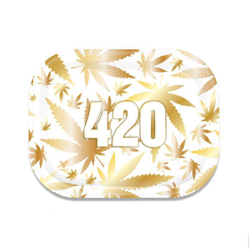 Rolling Tray - 420 Gold (18cm x 14cm) KC Import