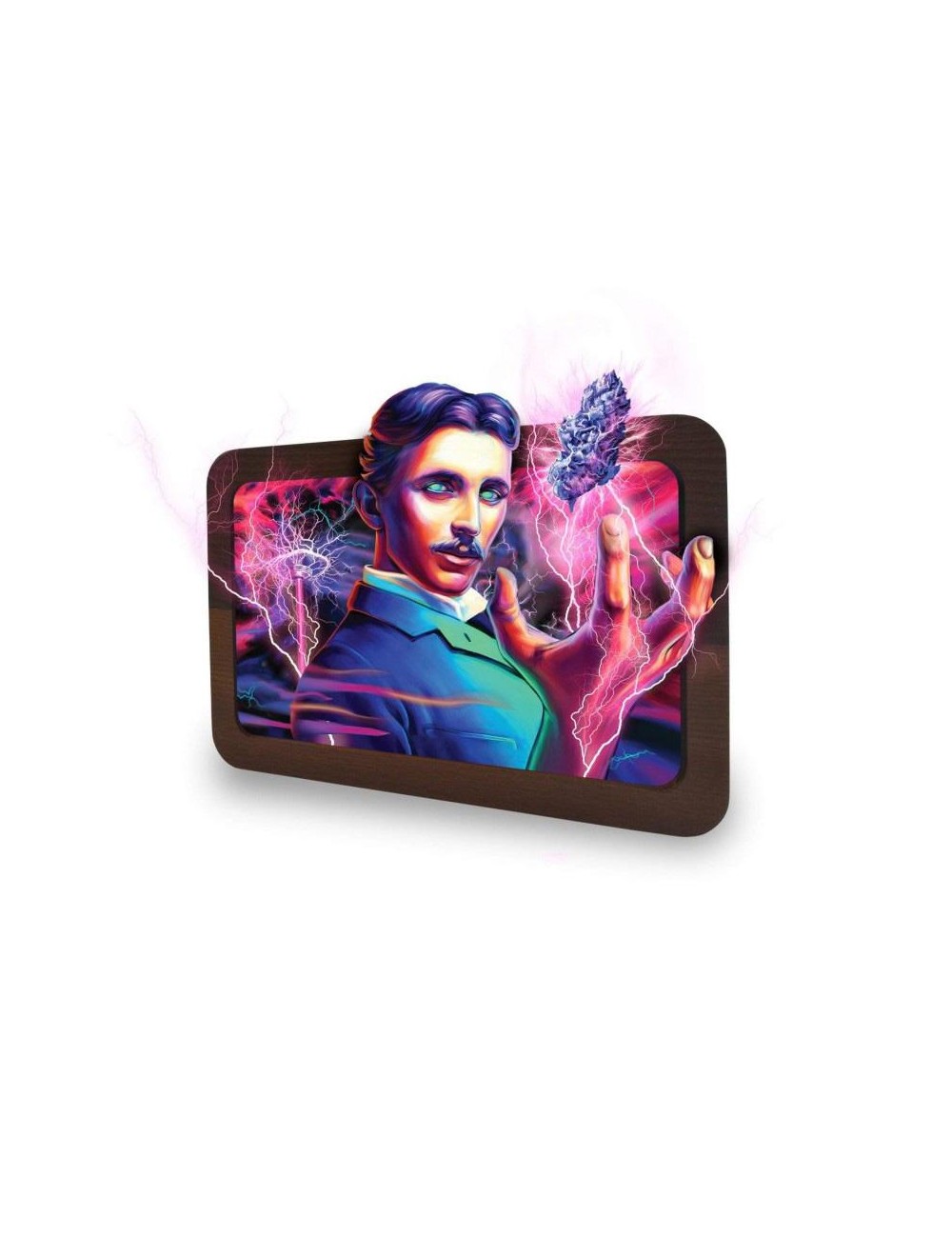 3D Wood Rolling Tray - High Voltage (19.7cm x 14cm)