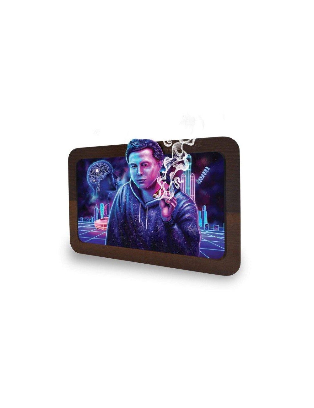 3D Wood Rolling Tray - Space Xhale (19.7cm x 14cm)