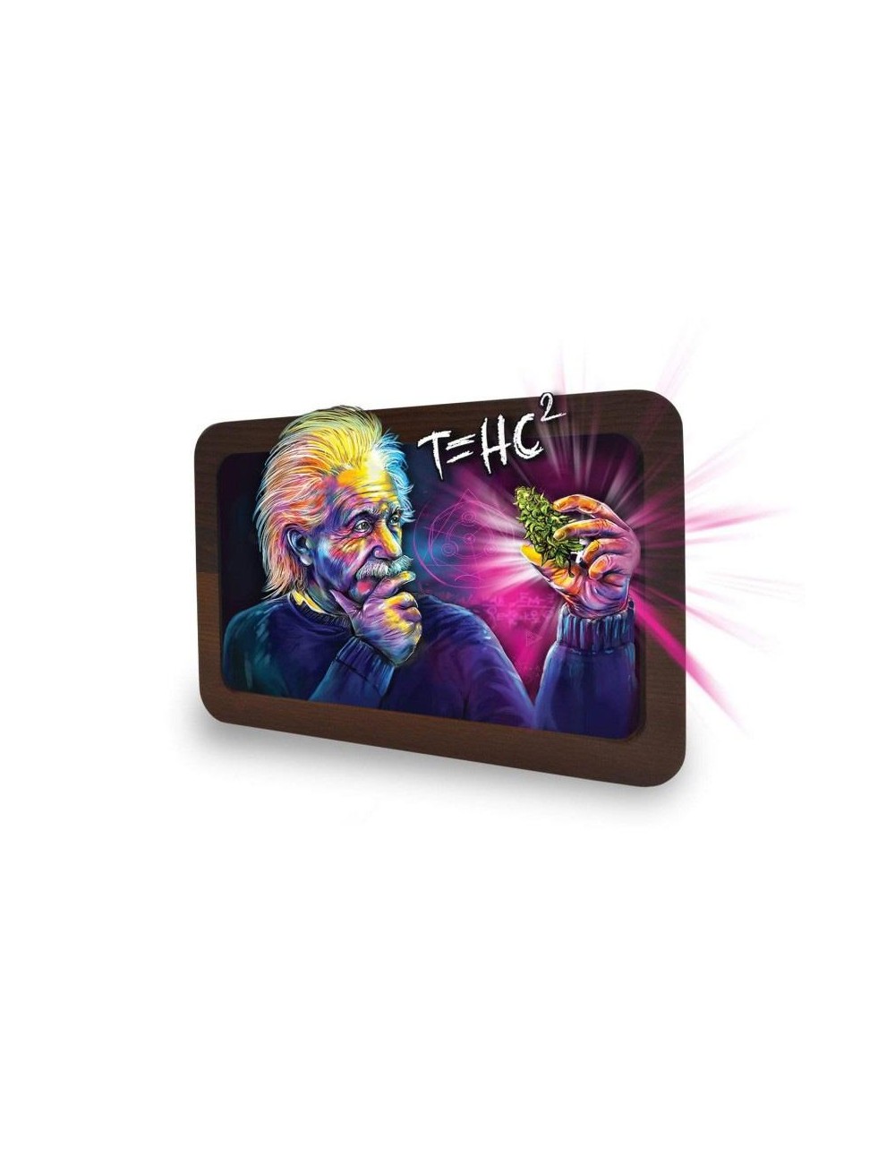 3D Wood Rolling Tray - THC2 Einstein (30cm x 17.8cm)