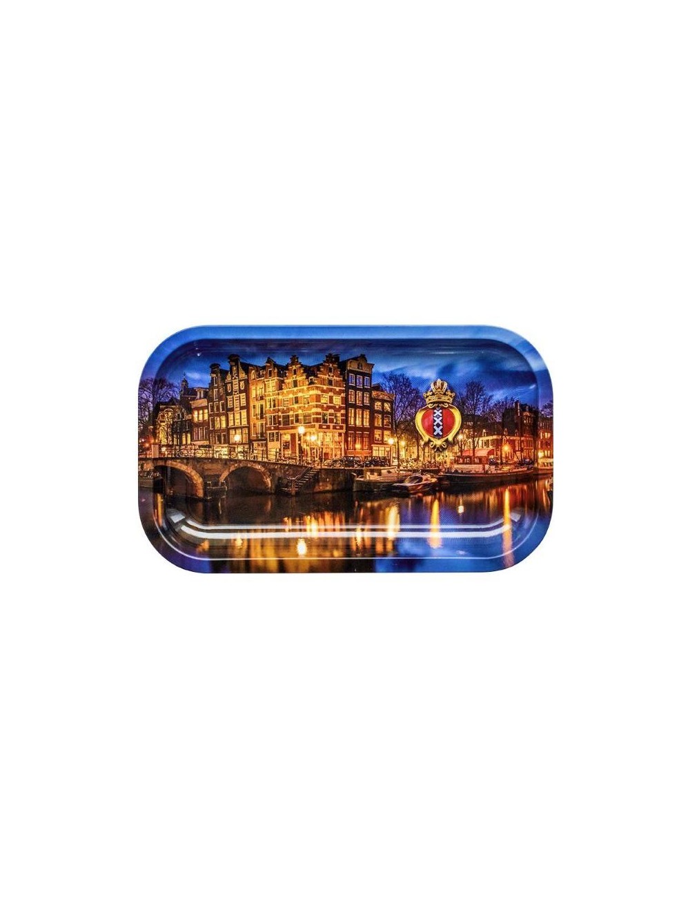 Rolling Tray Metal - Amsterdam Canal (27cm x 16cm)