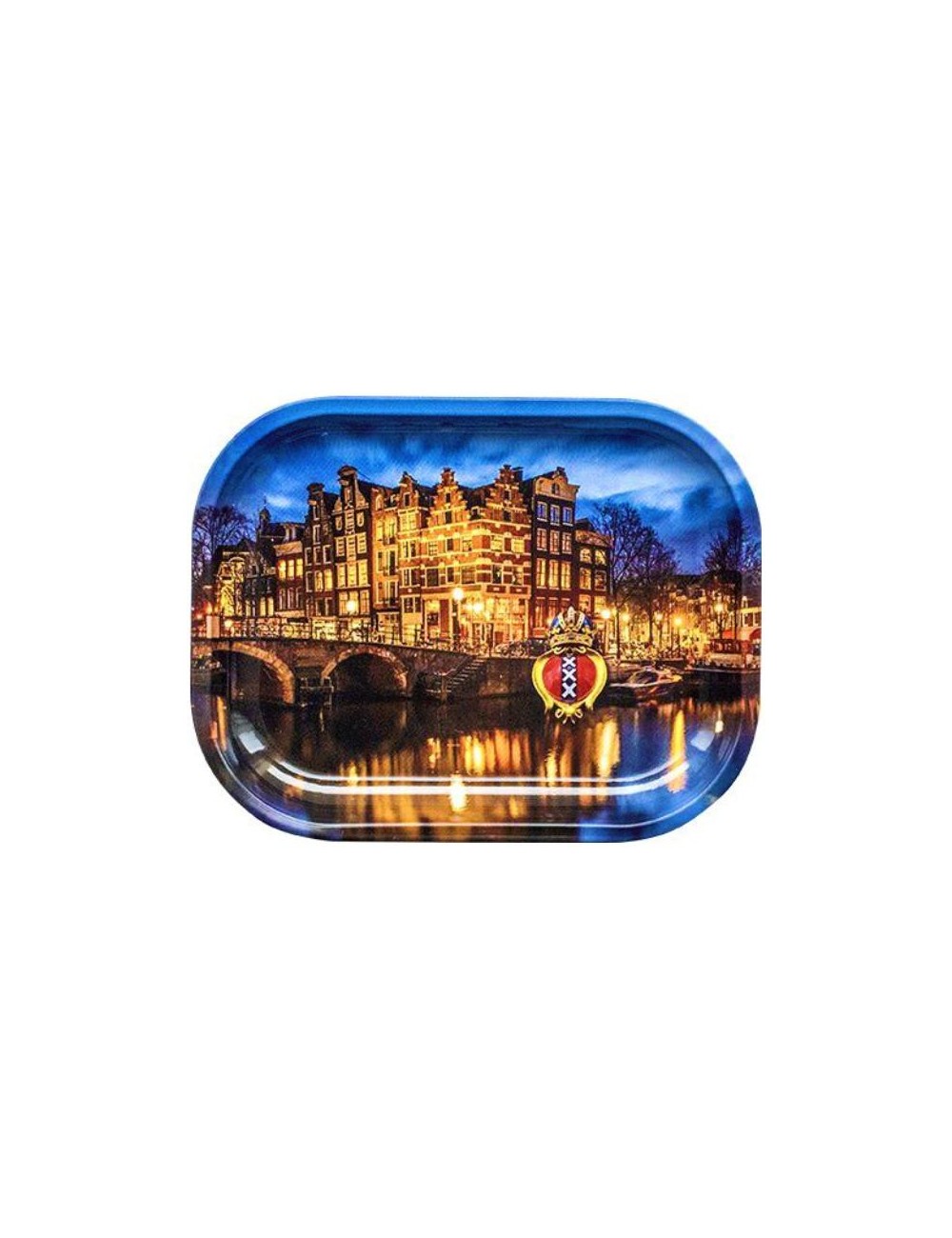 Rolling Tray Metal - Amsterdam Canal (18cm x 14cm)