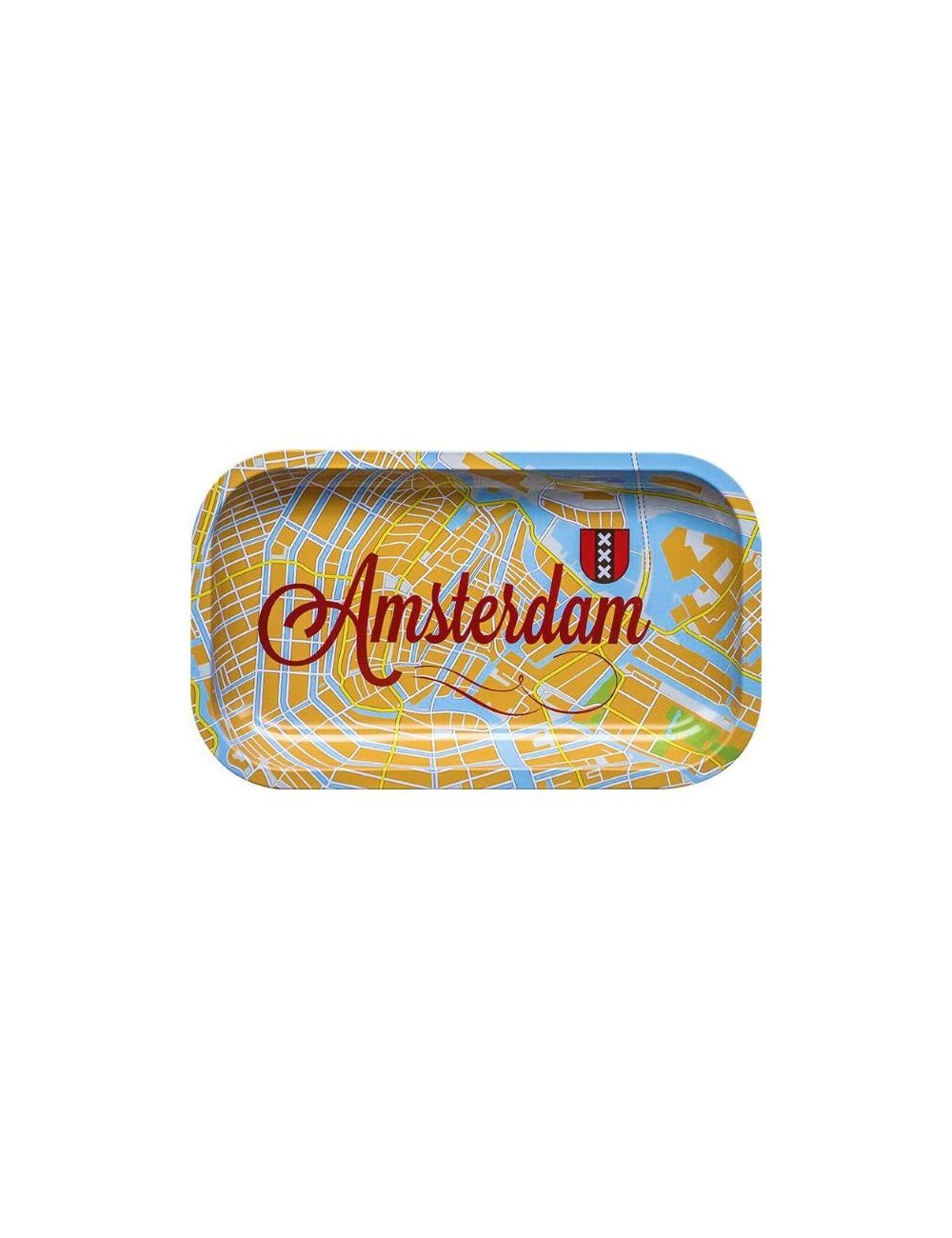 Rolling Tray Metal - Amsterdam Map (27cm x 16cm)