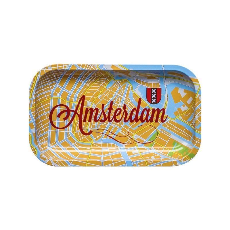 Rolling Tray Metal - Amsterdam Map (27cm x 16cm) KC Import