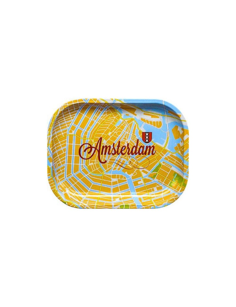 Rolling Tray Metal - Amsterdam Map (18cm x 14cm)